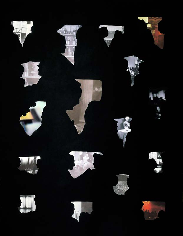 Karin Fisslthaler (2021), „The Space between us (XI)“,  Cut Out & Collage, Found Images on Cardboard, 73 x 93 cm