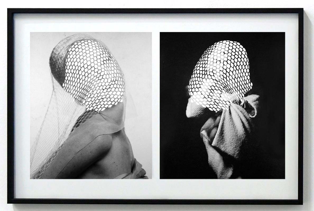 Karin Fisslthaler (2013), “Untitled (double)”, Cut-Out from original Marilyn Monroe Photobook pages, 68 cm x 44,5 cm