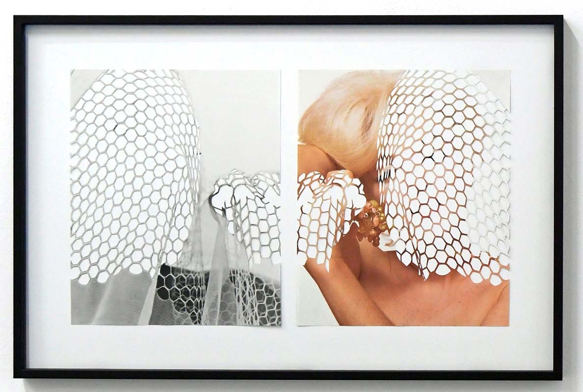 Karin Fisslthaler (2016), “Untitled (double)”, Cut-Out from original Marilyn Monroe Photo Book Pages, 68 cm x 44,5 cm
